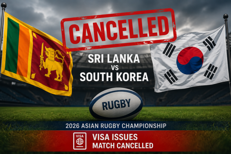 Sri Lanka vs South Korea Rugby Match Cancelled